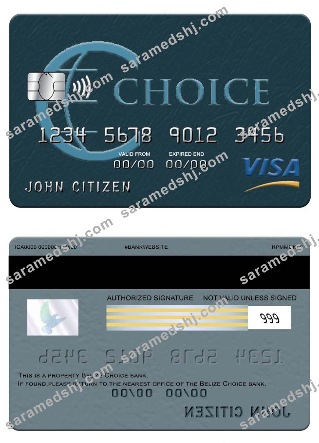 Belize Choice bank visa card
